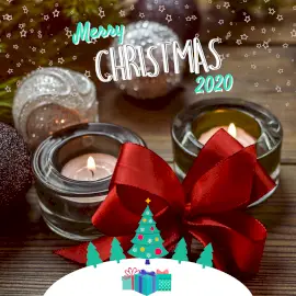 Online Editable Merry Christmas Wishes 2020 in Candle Light Instagram Post