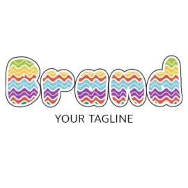 Online Editable Outlined Colorful Wave Font Creative Font