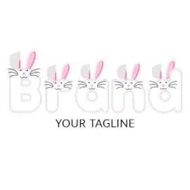 Online Editable Soft Pink Bunny Font Animal & Pet Logo