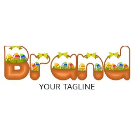 Online Editable Easter Gift Bowl Font Events Logo