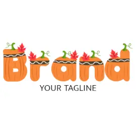 Online Editable Bright Orange Thanksgiving Pumpkin Font Events Logo