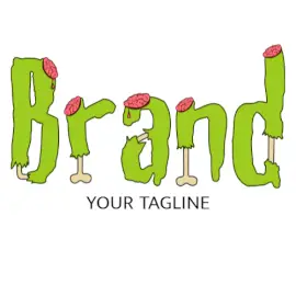 Online Editable Haunted Green Bone Text Halloween Events Logo
