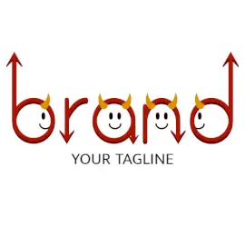 Online Editable Cute Devil Faced Typography Halloween Events Logo