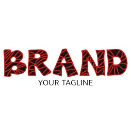 Online Editable Black and Strong Red Striped Text Events Logo
