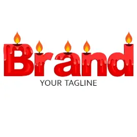 Online Editable Dark Red Candle Wax Melting Font Events Logo