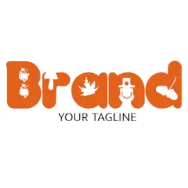 Online Editable Orange Thanksgiving Font Events Logo