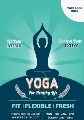 Online Editable Yoga Training Centre A4 Document