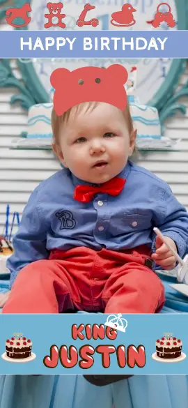 Online Editable Red and Blue Birthday Snapchat Geofilter
