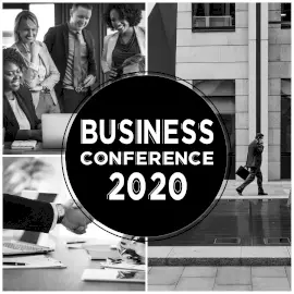 Online Editable Business Conference 2020 Collage 4 Grid Photo Collage