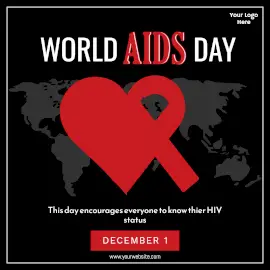 Online Editable World AIDS Day Awareness on December 1 Instagram Post