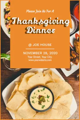 Online Editable Thanksgiving Dinner Invite Card Design Tumblr Graphic