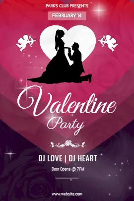 Online Editable Valentine Party Invitation With Couple Shadow Image Tumblr Graphic