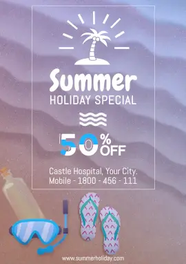 Online Editable Summer Holiday Deals Poster