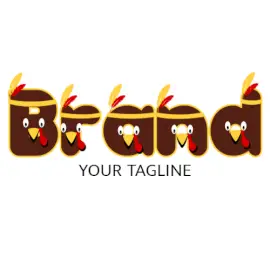 Online Editable Turkey Bird Fancy Text Logo