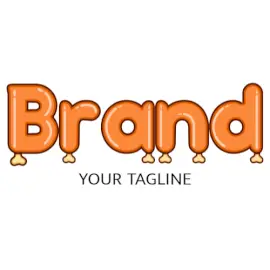 Online Editable Orange Turkey Leg Text Logo