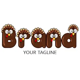 Online Editable Turkey Bird Feather Text Logo