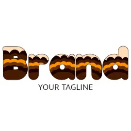 Online Editable Choco Layers on Text Food & Drink Logo