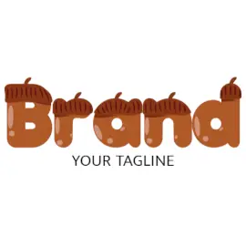 Online Editable Browny Nut on Text Food & Drink