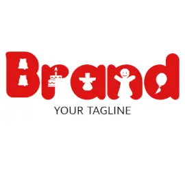 Online Editable Christmas Decoration Objects on Red Text Events Logo