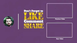 Online Editable Purple and Yellow Broken 3D Text Youtube End Screen