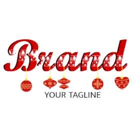 Online Editable Christmas Decors Hanger On Text Events Logo