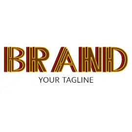 Online Editable Red and Brown Dual Text Fancy & 3D Logo
