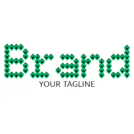 online Editable Green Rhombus Text Gaming Logo