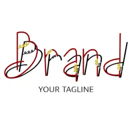 Online Editable Red and Black Spring Text Unique Logo