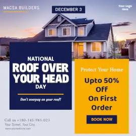 Online Editable National Roof Over your Head Day December 3 Social Media Post