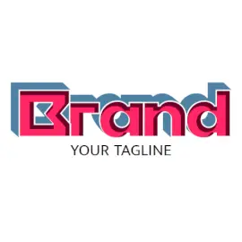 Online Editable Pink with White Border Classic Text Fancy & 3D Logo
