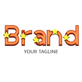 Online Editable Orange Christmas Star Text Events Logo