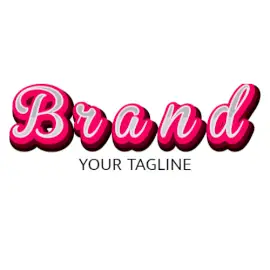 Online Editable Pink Curved Stylish Font Fancy & 3D Logo