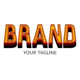 Online Editable Yellow and Orange Long Solid Font Fancy & 3D Logo