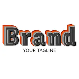 Online Editable Gray and Orange Road like Illustrated Font Fancy & 3D Logo