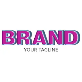 Online Editable Purple and Gray Font with Bright Effects Fancy & 3D Logo