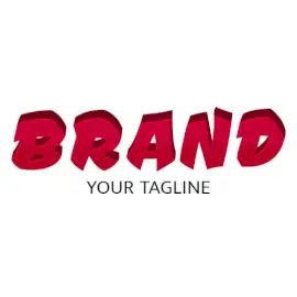 Online Editable Monochrome Red Fancy & 3D Logo