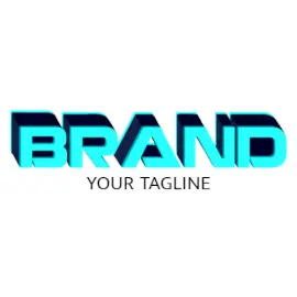 Online Editable Bright Blue Effect Classic Font Fancy & 3D Logo