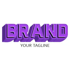 Online Editable Purple Bold and Popup Font Fancy & 3D Logo