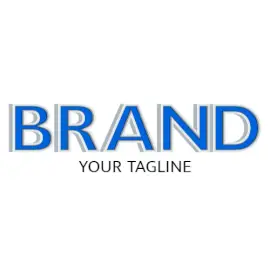 Online Editable Blue and White Solid Fancy & 3D Logo
