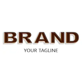 Online Editable Brown and White Font Fancy & 3D Logo