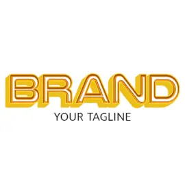 Online Editable Golden and Yellow Font Fancy & 3D Logo