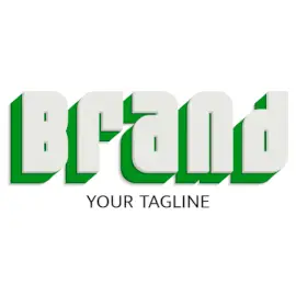 Online Editable Green and White Bold Fancy & 3D Logo