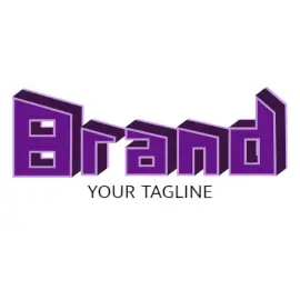 Online Editable Purple Bold Stylish Flat Top Font Fancy & 3D Logo