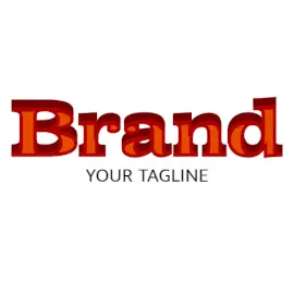 Online Editable Orange and Red Bold Text Fancy & 3D Logo