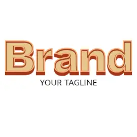 Online Editable Soft Orange Classic Text Fancy & 3D Logo