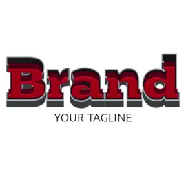 Online Editable Gray and Red Bold Font Fancy & 3D Logo