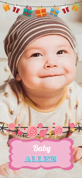Online Editable Birthday Card Design with Gifts and Roses Snapchat Geofilter
