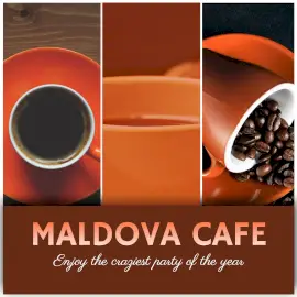 Online Editable Coffee Party in Moldova Cafe 3 Grid Photo Collage