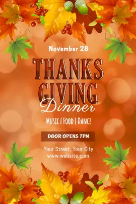 Online Editable Thanksgiving Dinner Party Invitation Tumblr Graphic