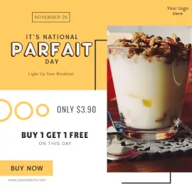 Online Editable National Parfait Day November 25 Social Media Post